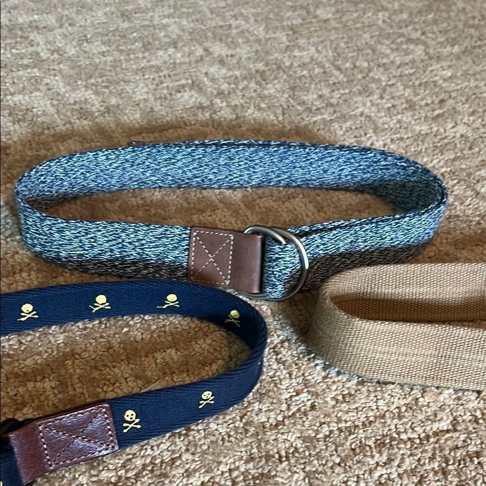 Chic Blue and Black Belt Set Men M, Boys L, and Boys 12